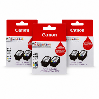 3 x Canon PG-645XL & CL-646XL Genuine Ink Combo Packs