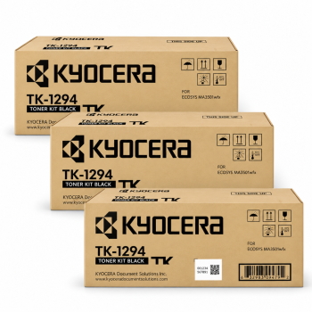 3 x Genuine Kyocera TK-1294 Toner Cartridges for ECOSYS MA3501wfx