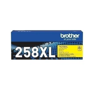 genuine brother TN258 Yellow toner cartridge in it genuine brother packaging