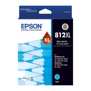 Epson 812XL (C13T05E292) Genuine Cyan High Yield Ink Cartridge