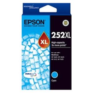 Epson 252 Genuine High Yield Cyan Ink Cartridge - 1,100 pages