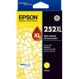 Epson 252XL Genuine High Yield Yellow Ink Cartridge - 1,100 pages
