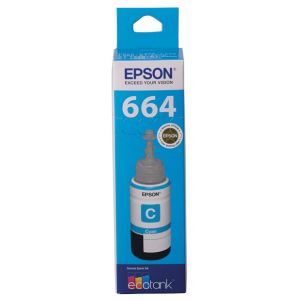 Epson T664 Genuine Cyan Eco Tank Ink Bottle 