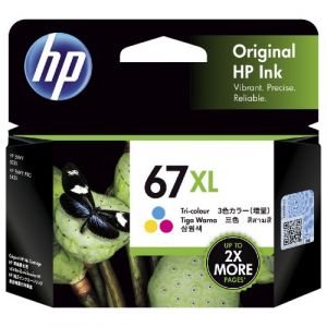 HP 67XL Genuine Tri-Colour High Yield Inkjet Cartridge 3YM58AA - 200 Pages
