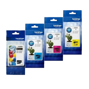 4 Pack Brother LC-436 Genuine Ink Cartridges Combo [1BK, 1C, 1M, 1Y]