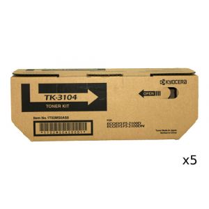 5 x Kyocera TK3104 Toner Kit - Prints up to 12,500 pages